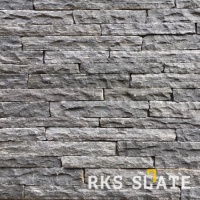 Натуральный камень для фасада RKS SLATE Monsoon Black Quartz Strips